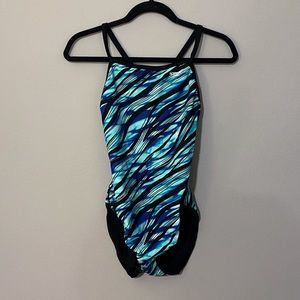 Speedo reversible one-piece racing swimsuit